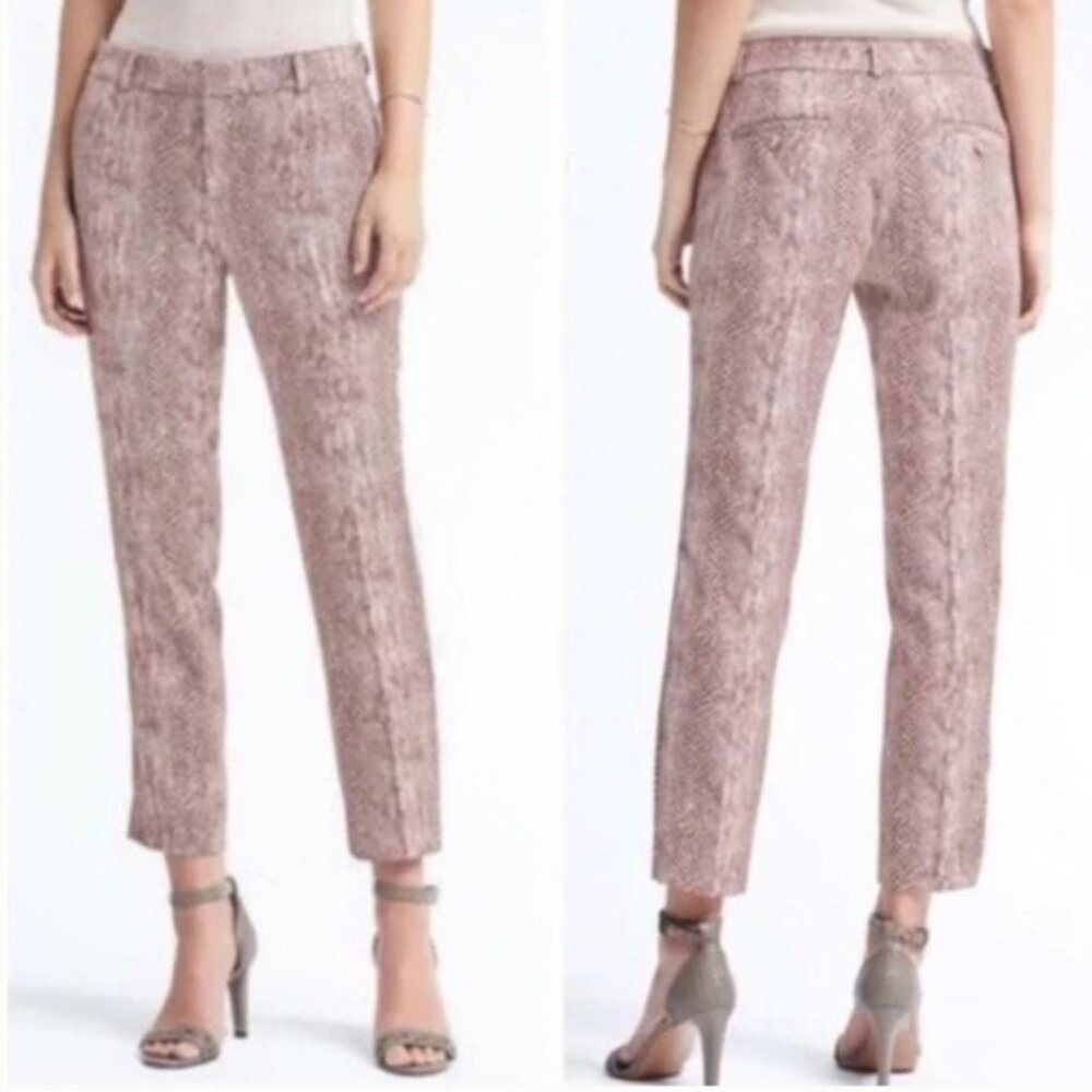 Banana Republic Avery Straight Leg Ankle Pants Snake Print - Size 4 - EUC